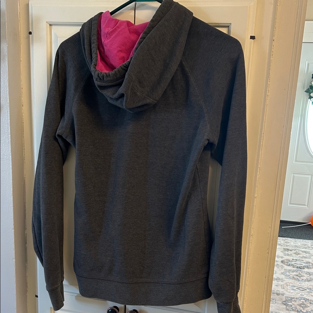 The North Face Charcoal Hoodie with Bright Pink Accents - Picture 6 of 6